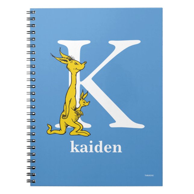 ABC von Dr. Seuss: Buchstabe K - Weiß | Name hinzu Notizblock (Vorderseite)