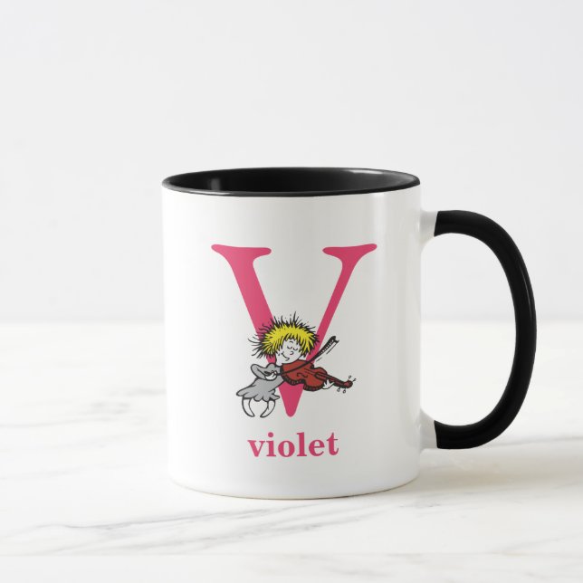 ABC von Dr. Seuss: Letter V - Pink | Name hinzufüg Tasse (Rechts)