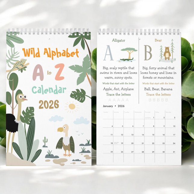 ABC Wild Animal Alphabet Kids Educational Calendar Kalender (Von Creator hochgeladen)