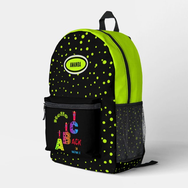 ABC Zurück zur Schule Bedruckter Rucksack (Rückseitige Ecke Rechts)