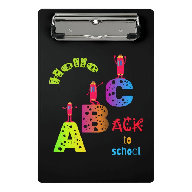 ABC Zurück zur Schule Mini Klemmbrett (Vorderseite)