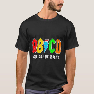 Abcd 3. Klasse rocks Jungen zurück zur Schule Lehr T-Shirt
