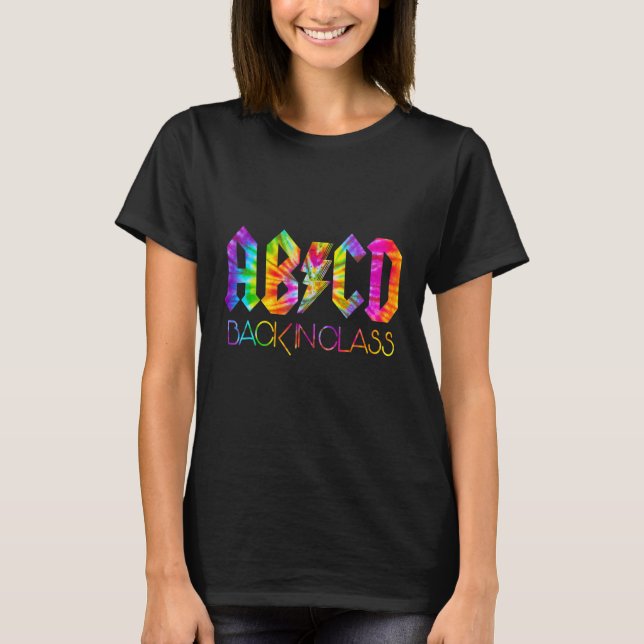 ABCD Back In Class Tie Dye Back To School T-Shirt (Vorderseite)