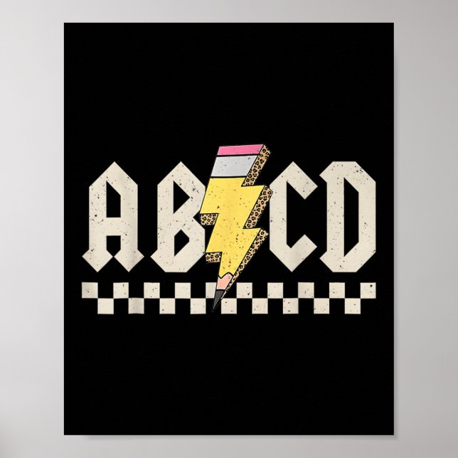 Abcd Bleistift Blitz Lehrer Zurück zur Schule  Poster (Vorne)
