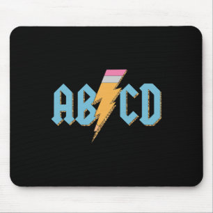 Abcd Bleistift Blitz Rock'n Roll Lehrer Zurück Zu  Mousepad