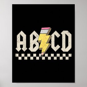 Abcd Bleistift Blitz Zurück zur Schule Lehrer Poster