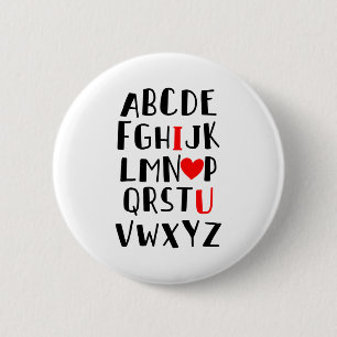 Abcd Ich liebe dich Alphabet Männer Frauen Süß Lus Button