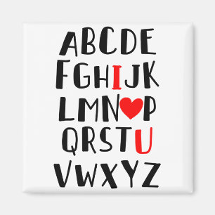 Abcd Ich liebe dich Alphabet Männer Frauen Süß Lus Magnet