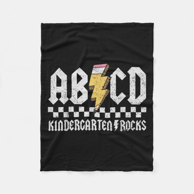 Abcd Kindergarten Rocks Bleistift Blitzlehrer Fleecedecke (Vorderseite)