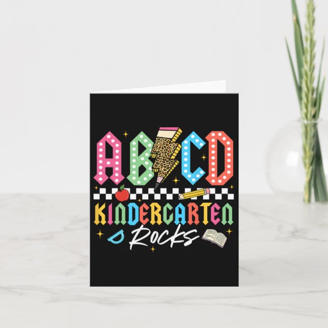 Abcd Kindergarten Rocks Bleistift Blitzlehrer Karte (Vorderseite)