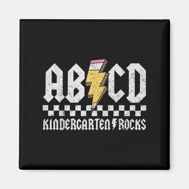 Abcd Kindergarten Rocks Bleistift Blitzlehrer Magnet (Vorne)