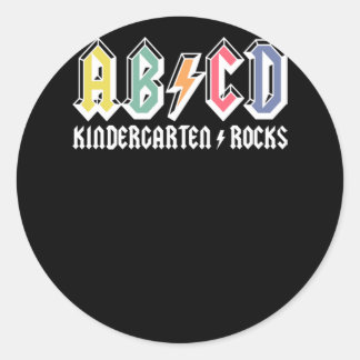 Abcd Kindergarten Rocks Runder Aufkleber