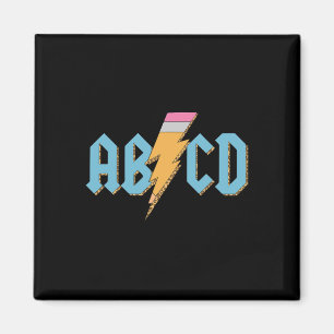 Abcd Pencil Lightning Rock'n Roll Lehrer zurück zu Magnet