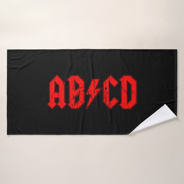 ABCD rock musique drôle symbole faux acdc blague é (Serviette de bain)