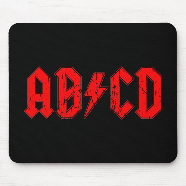 ABCD Rockmusik lustige Symbol Fake acdc Witzschule Mousepad (Vorne)