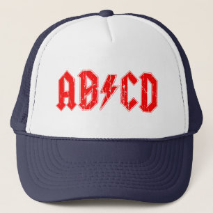 ABCD Rockmusik lustige Symbol Fake acdc Witzschule Truckerkappe