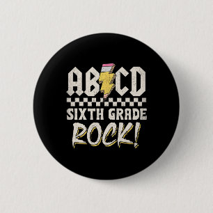 Abcd Sechste Klasse Rock Zurück zur Schule Erster Button