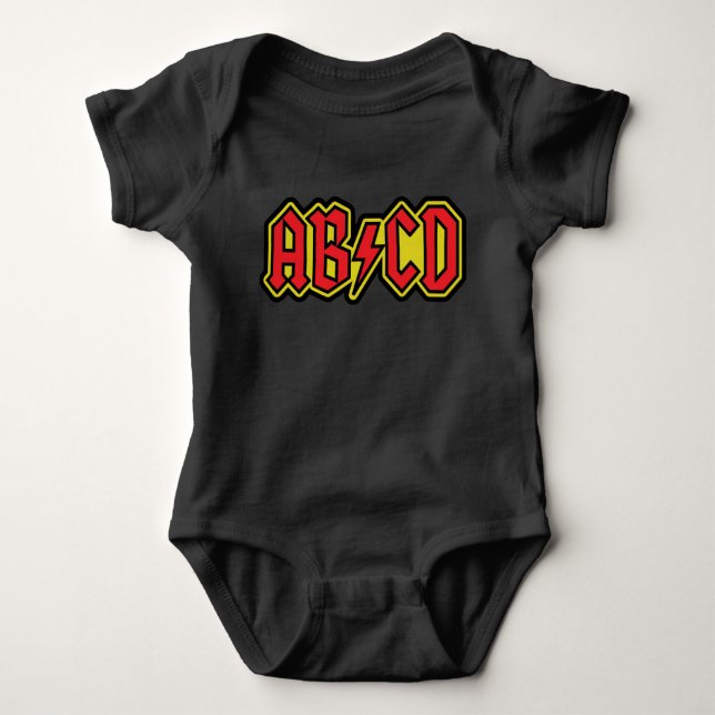 ABCD T - Shirt-Entwurf Baby Strampler (Vorderseite)