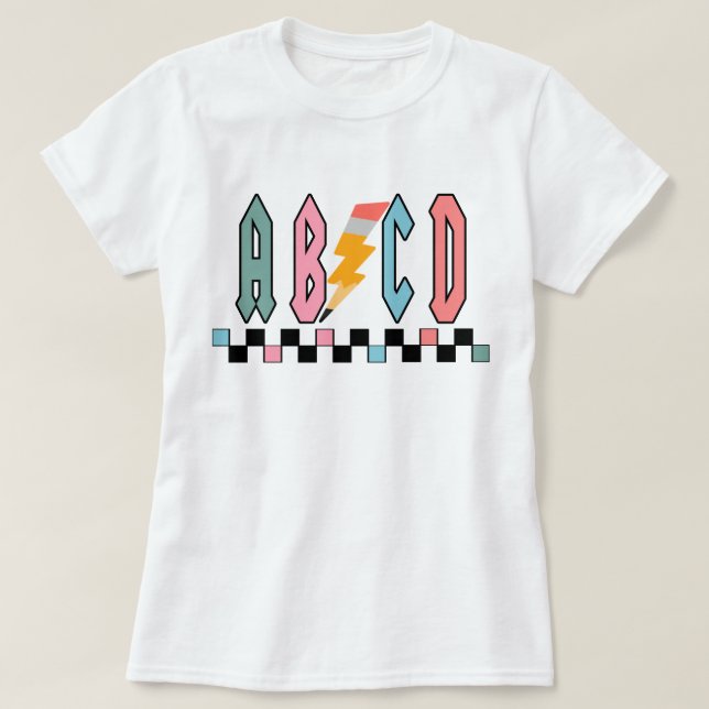 Abcd Teacher Shirt, Geschenk für Lehrer, Kin T-Shirt (Design vorne)