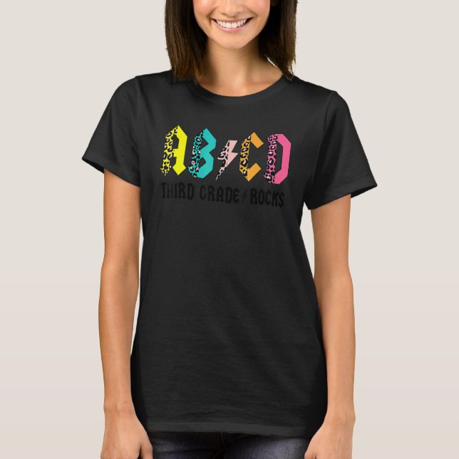 ABCD Third Grade Rocks Back To School 3rd Grade Te T-Shirt (Vorderseite)