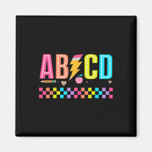 Abcd Zurück zur Schule Tee Magnet