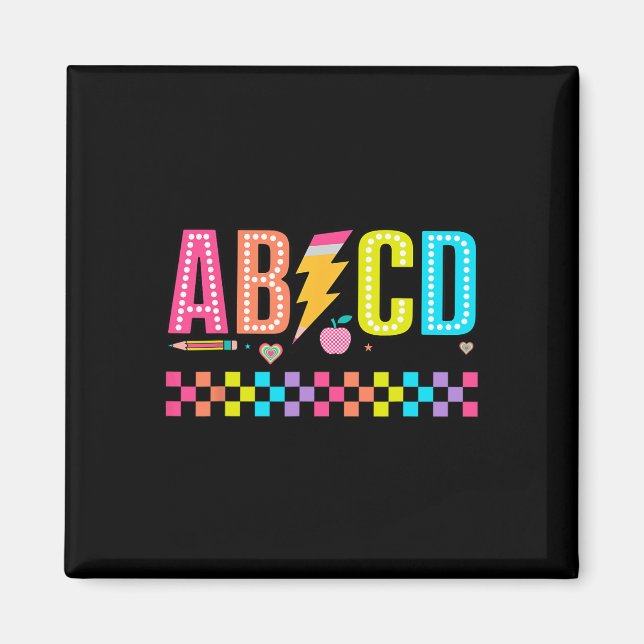 Abcd Zurück zur Schule Tee  Magnet (Vorne)