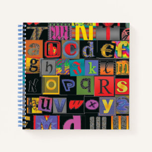 ABCDEFG - Das Alphabet der verrückten Schriftart Notizbuch