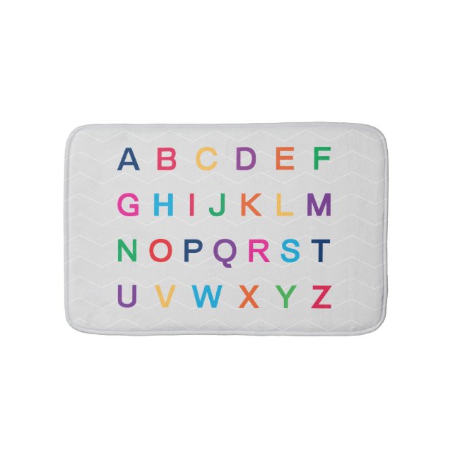 ABCs Alphabet-Lernen farbenfrohe ABC-Buchstaben Badematte (Vorderseite)