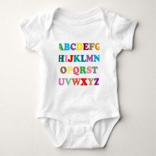 ABCs farbenfrohe Buchstaben Baby Strampler