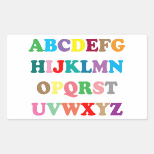 ABCs farbenfrohe Buchstaben Rechteckiger Aufkleber