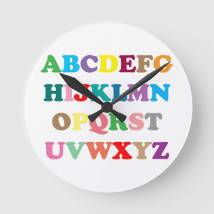 ABCs farbige Buchstaben Runde Wanduhr