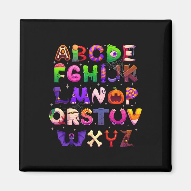 Abcs Learning Kindergarten Lehrerin Funny Hallowee Magnet (Vorne)