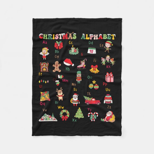 Abcs Learning Kindergarten Lehrerin Weihnachtslich Fleecedecke (Vorderseite)