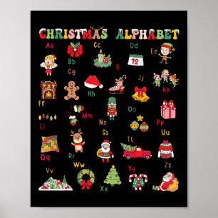 Abcs Learning Kindergarten Lehrerin Weihnachtslich Poster