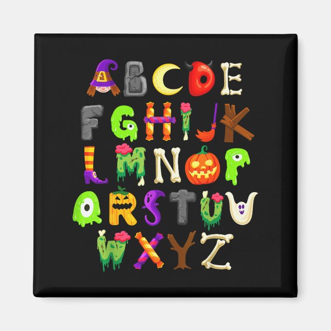 Abcs Learning Kindergarten Teacher Funny Halloween Magnet (Vorne)