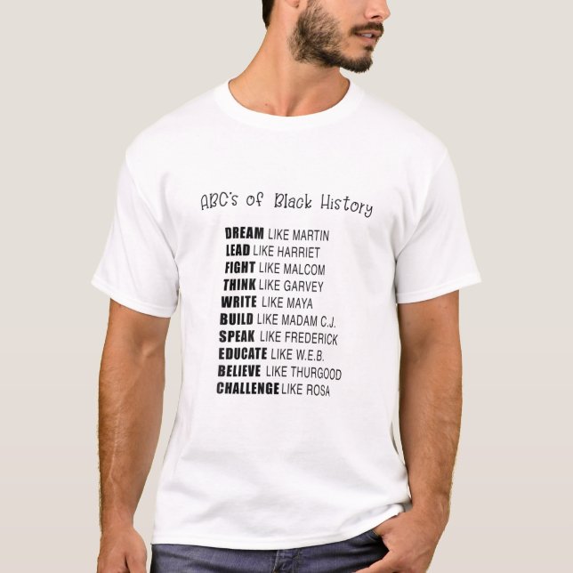 ABC's Of Black History Month Gift Black People T-Shirt (Vorderseite)