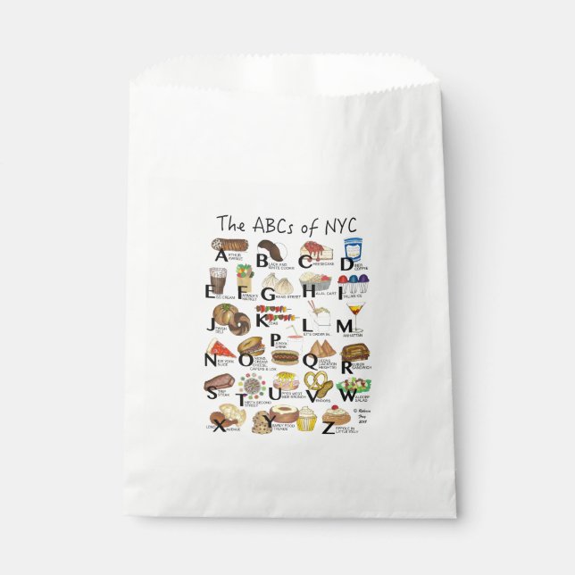 ABCs von NYC Iconic New York City Foods Alphabet Geschenktütchen (Vorderseite)