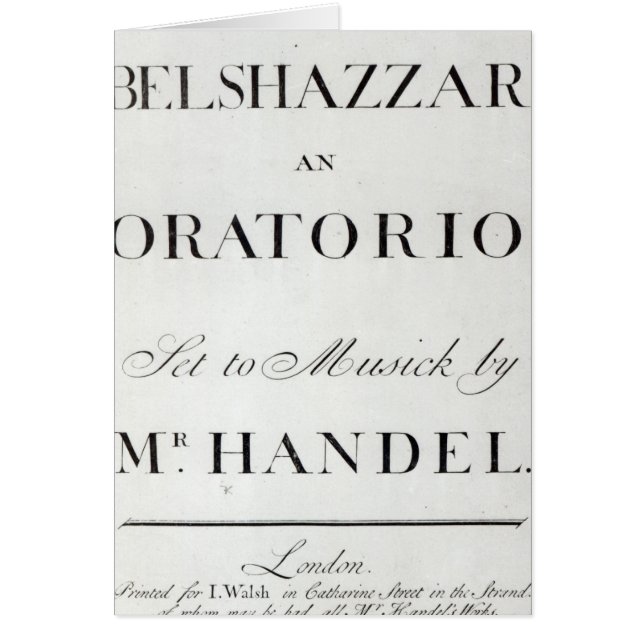 Abdeckung der Kerbe für Belshazzar durch Handel (Vorne)