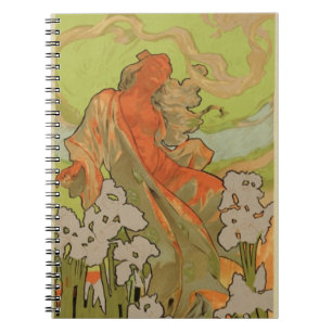 Abdeckung der Kerbe und Libretto der Oper "Iris", Notizblock