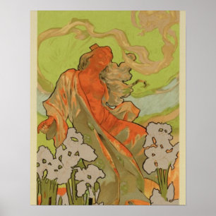 Abdeckung der Kerbe und Libretto der Oper "Iris", Poster