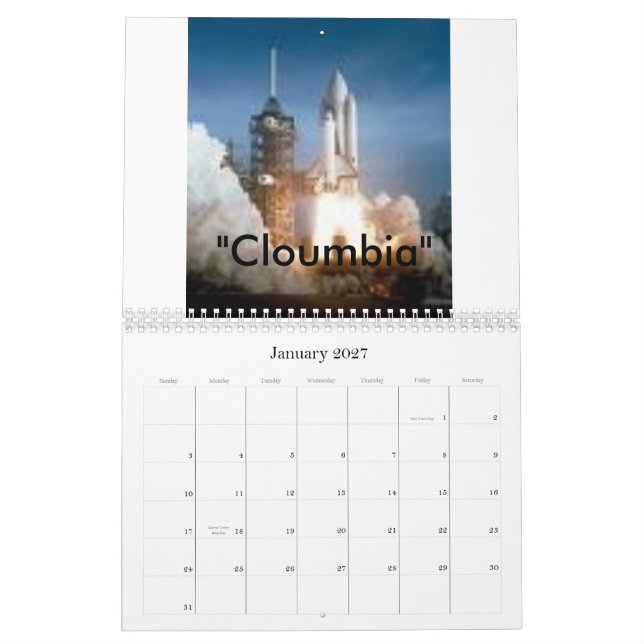 Abdeckung, Raumfähre Calander, 2008 Kalender (Jan 2027)
