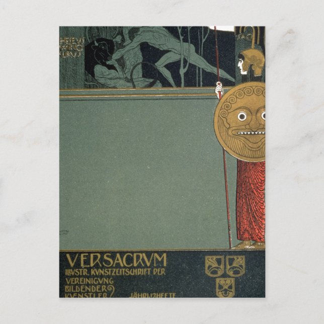 Abdeckung von Ver Sacrum der Zeitschrift des Postkarte (Vorderseite)