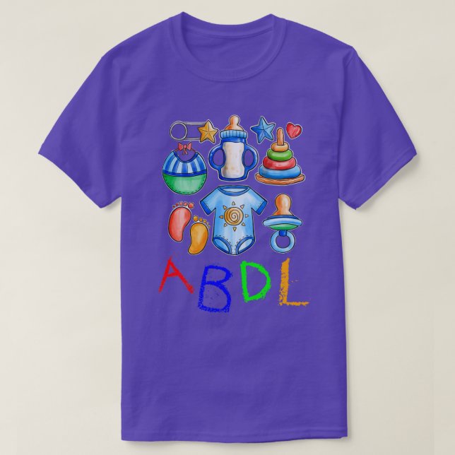 ABDL adult baby diaper lover Baby Items Collection T-Shirt (Design vorne)