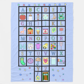 ABDL Alphabet blueblanket | erwachsenes Baby | Fleecedecke