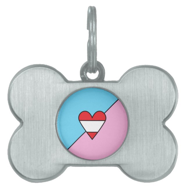 ABDL Stolz-Flaggen-Knochen-Erkennungsmarke für Ihr Tiermarke (Vorderseite)