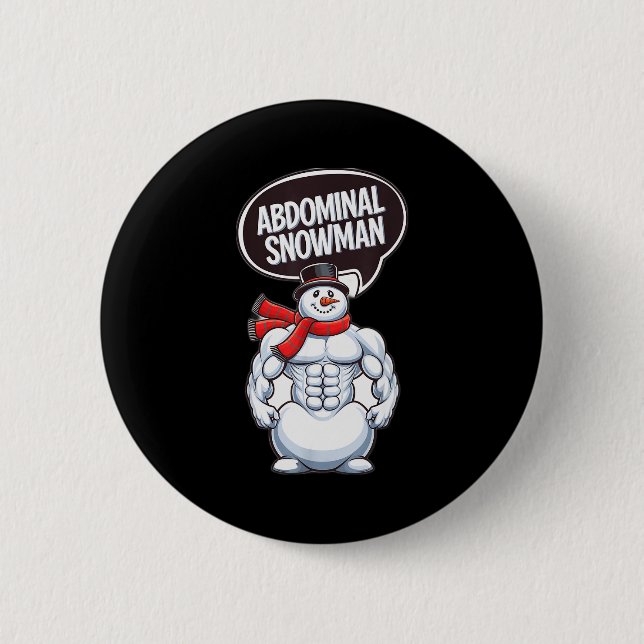 Abdominal Snowman 6 Pack Abs Christmas For Men Gym Button (Vorderseite)