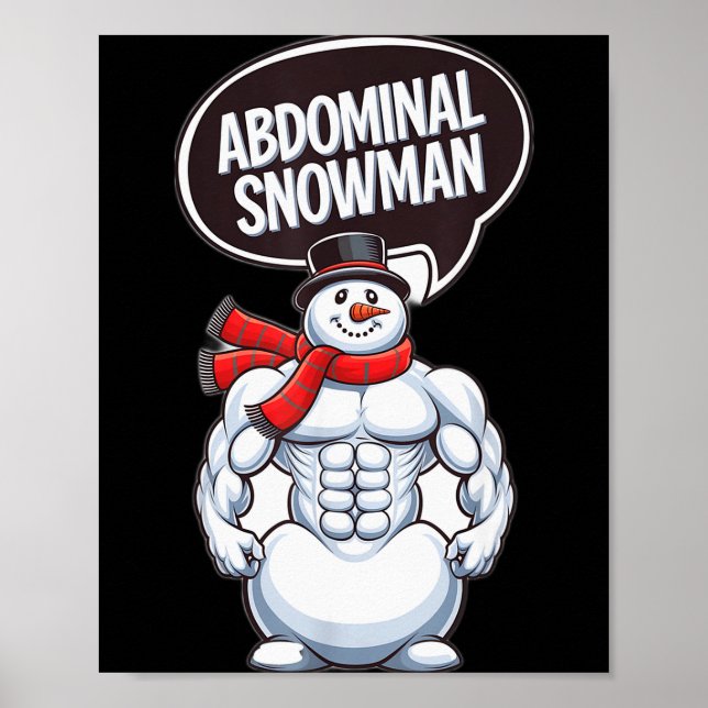Abdominal Snowman 6 Pack Abs Christmas For Men Gym Poster (Vorne)