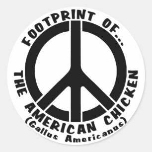 Abdruck des amerikanischen Huhns (Art 1) Runder Aufkleber