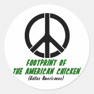 Abdruck des amerikanischen Huhns (Art 2) Runder Aufkleber