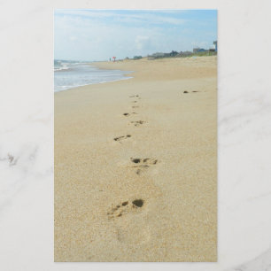 Abdrücke hinunter den Strand Briefpapier